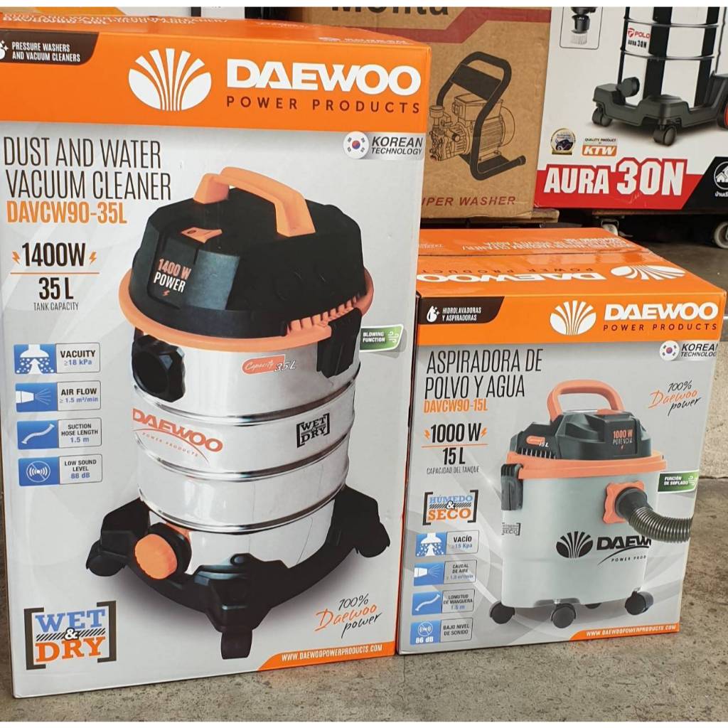 Daewoo เครื่องดูดฝุ่น 3 in 1 (ดูดน้ำ + ดูดแห้ง + เป่าลม) 1000-1400 วัตต์ ความจุ มีขนาด 15-35 ลิตร
