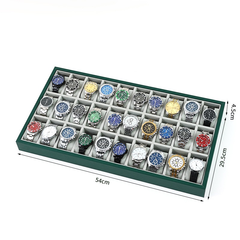 ถาดนาฬิกา 30 ช่อง หนังคลาสสิก+กำมะหยี่ภายใน กล่องนาฬิกา กล่องใส่นาฬิกา Watch Box การแสดงสตรีมมิ่งสด