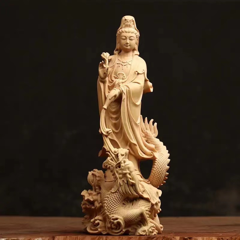 #……หวางหยางแกะสลักไม้ไซปรัสหน้าผาดูโลกของพระพุทธรูปบ้านห้องนั่งเล่นเพื่อนมัสการงานฝีมือตกแต่ง