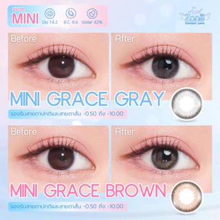 Angel Zone คอนแทคเลนส์ รุ่น Mini Grace Gray 14.2 (รองรับสายตาปกติและค่าสายตาสั้น -0.50 ถึง -10.00)