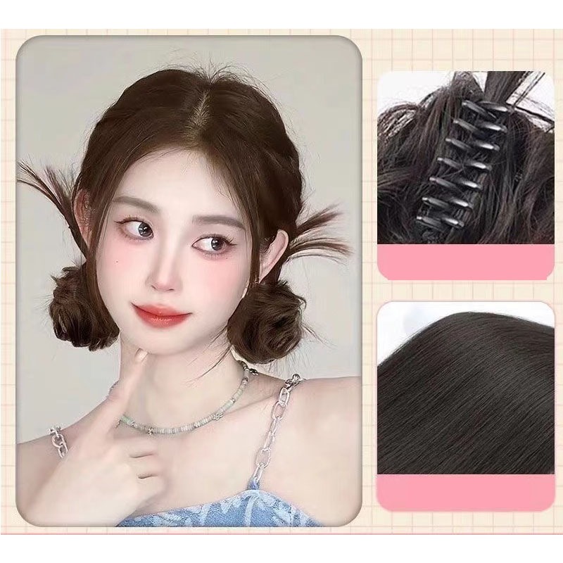 🔥พร้อมส่ง🔥หรูหรา ขนปุย บอล ดอกไม้ ตา รูปร่าง วิกผม ธรรมชาติ กิ๊บ วิกผม กระเป๋าผม เครื่องประดับผม กิ๊บหนีบผมครึ่งหัว เสกผ - รูปที่ 3