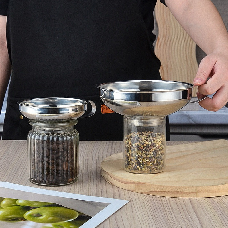 *พร้อมส่ง* กรวยสแตนเลส ปากกว้าง กรวยกรอกน้ำ ธัญพืช ของเหลว เครื่องมือห้องครัว - รูปที่ 3