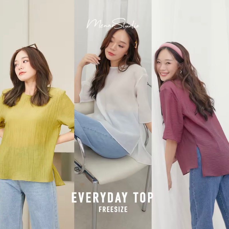 ส่งต่อเสื้อ สีขาว แบรนด์ Menar Studio 240฿ จาก 590฿ แค่ลอง ไม่เคยใส่เลย