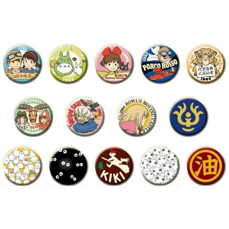 สุ่มเข็มกลัด Studio Ghibi 🎏ขนาดเส้นผ่านศูนย์กลาง 3 เซนติเมตร ของแท้พร้อมส่ง⚡️
