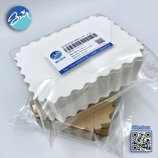 ถาดกระดาษ สีขาว (ถาดขนมปัง) 4x6 ไซส์ M แพค100ใบ (ยังไม่ขึ้นรูป)