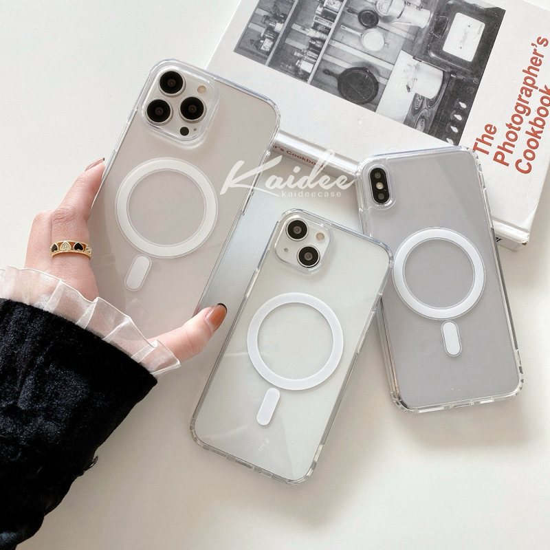 KD10 Silicon Case+PC เคสใสแม่เหล็กรองรับการชาร์จแบบไร้สาย เคสสำหรับรุ่นไอโฟน78/SE-17 17Air 17Pro 17ProMax