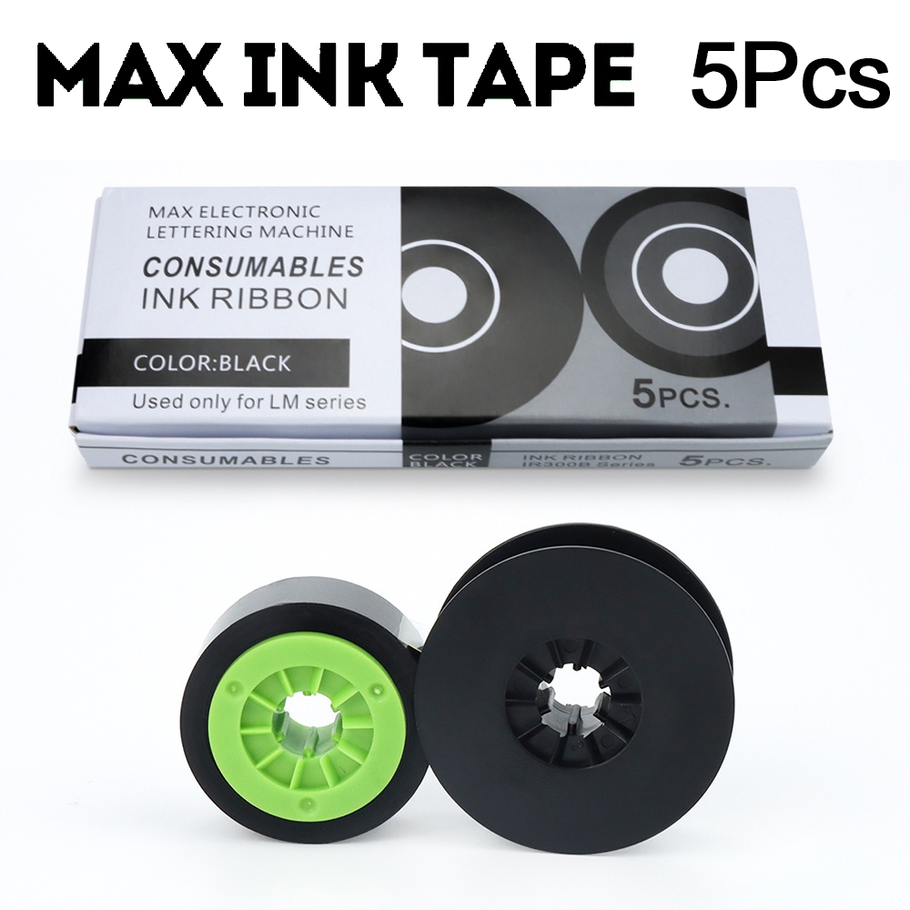 10ชิ้น สายเคเบิลเครื่องพิมพ์ ตัวอักษร อิเล็กทรอนิกส์ MAX INK RIBBON LM-IR300B MAX LETATWIN ID LM-370E LM-380A LM-390A/PC