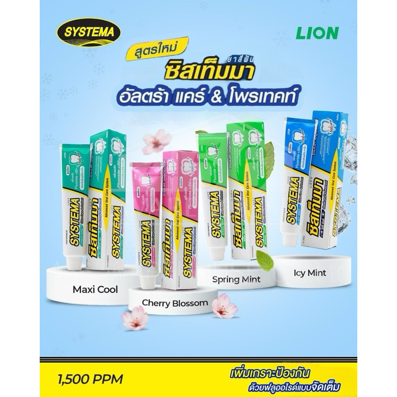 🪥 ยาสีฟัน SYSTEMA care&protect ซิสเท็มมายาสีฟัน แคร์&โพรเทคส์ ขนาด 140 กรัม ทั้ง 4 สูตร