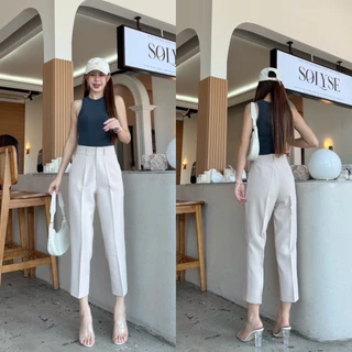 T24 รุ่น Mini Pants กางเกงทรงบอย เอวสูง 7ส่วน ยาว 34-35นิ้ว กางเกงขายาว ผู้หญิง ใส่ทำงาน