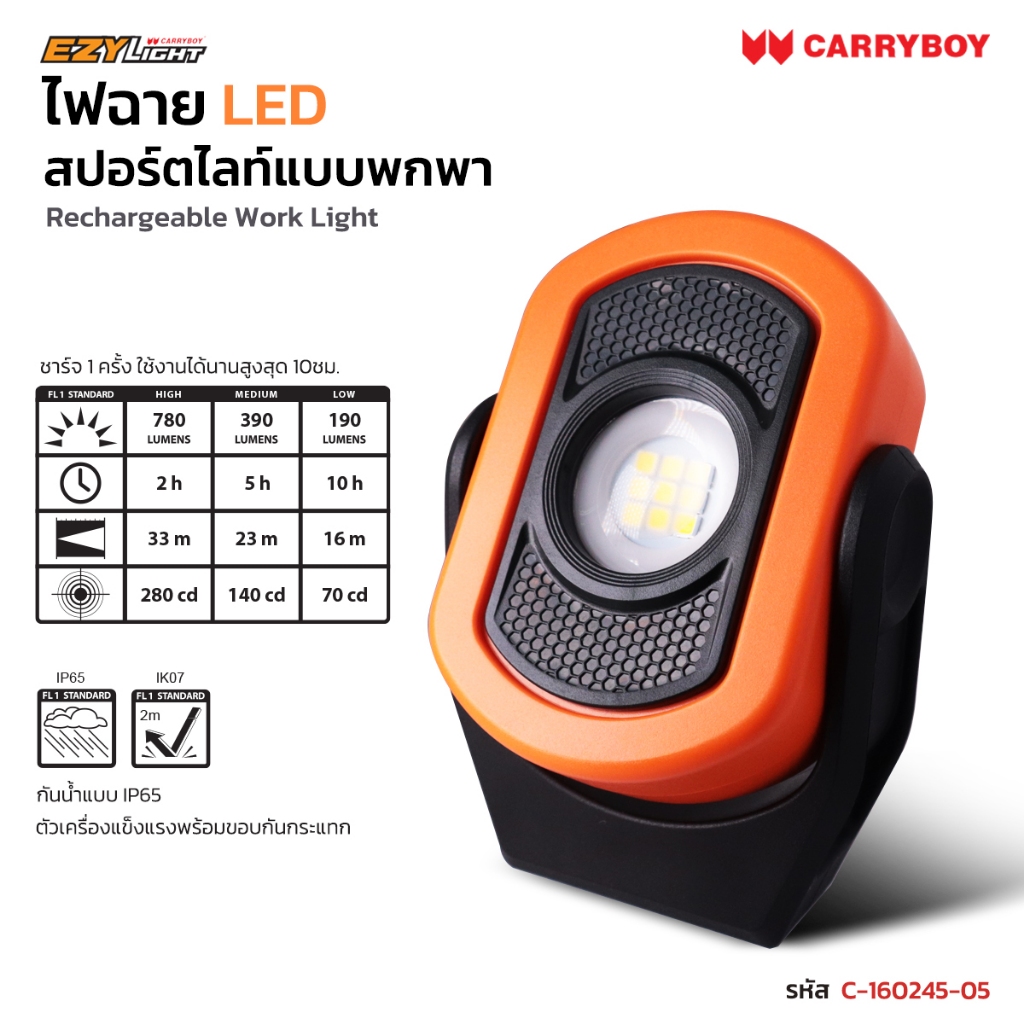 EZY Light ไฟฉาย&สปอตไลท์เอนกประสงค์ แบบพกพา Carryboy