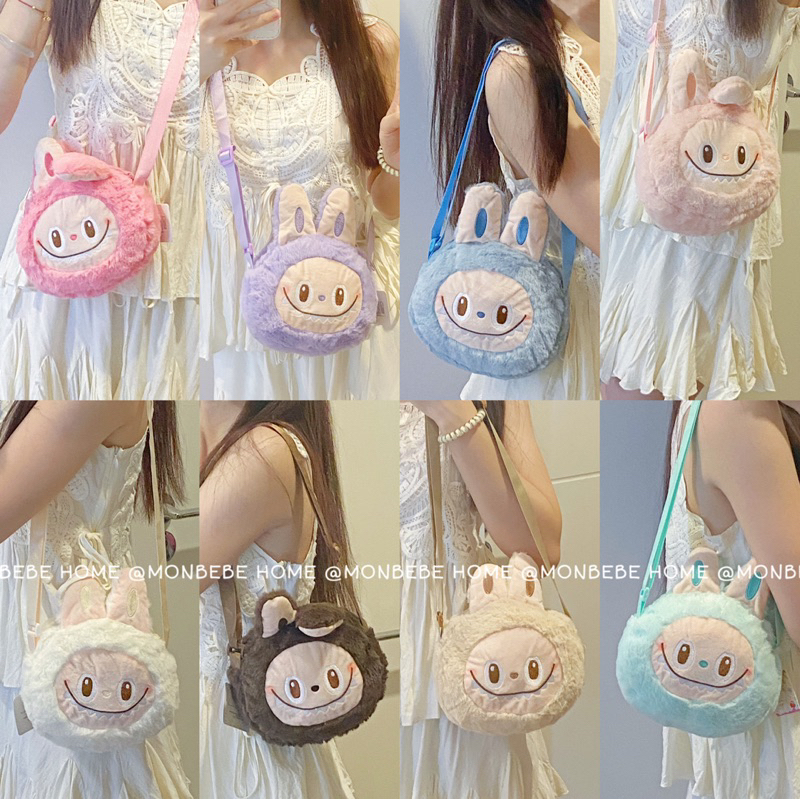 กระเป๋าสะพายข้าง กระเป๋าlabubu ลาบูบูน่ารักใส่มือถือ6นิ้วได้ สายสะพายสามารถปรับความยาวได้ พร้อมส่ง
