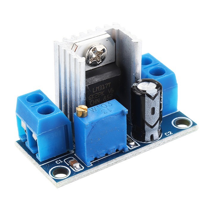 LM317 DC-DC step down module โมดูลแปลงแรงดันลง 4.2-40V เป็น 1.2-37V กระแสสูงสุด 2.2A