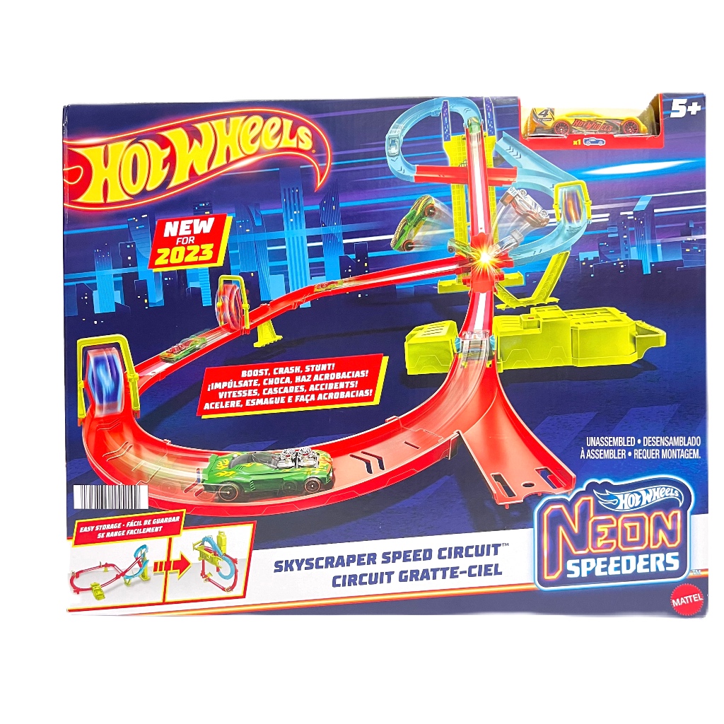 Hot Wheels Neon Speeders Skyscraper Speed Circuit ชุดรางฮอตวีลนีออนสปิดเดอร์ รุ่น HPC07