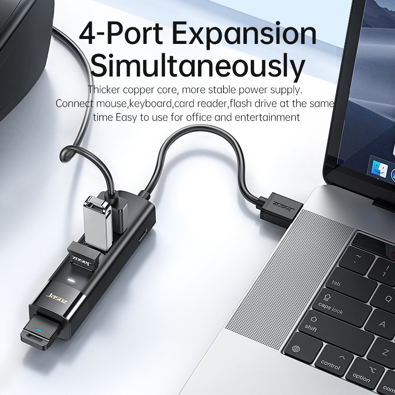 Seamwi USB HUB 4 พอร์ตฮับ USB 3.0 ฮับ USB สำหรับพีซี แล็ปท็อป อุปกรณ์เสริมคอมพิวเตอร์ Type-C Adapter