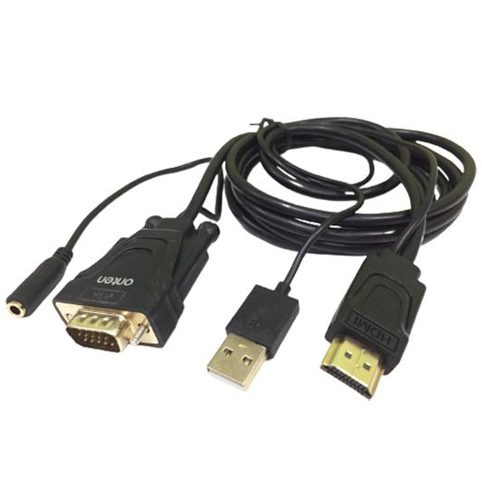 Onten HDMI to VGA Adapter Cable with Audio 1.8M/6FT OTN-5137 (Black)