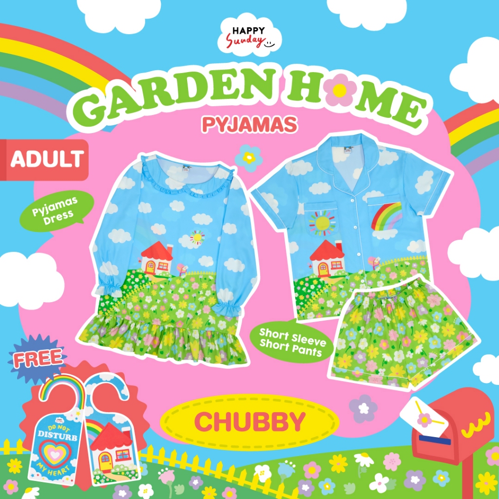 [CHUBBY SIZE] GARDEN HOME PYJAMAS | ชุดนอนลายทุ่งดอกไม้