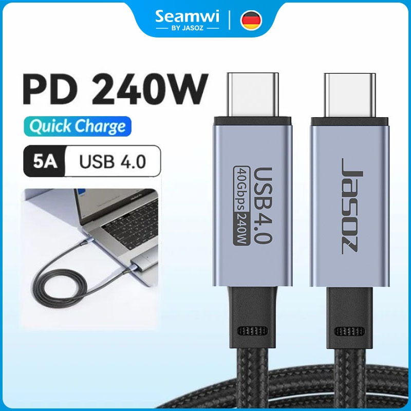 ⚡ส่งจาก กทม⚡Seamwi สาย USB C 4.0 Data Cable ที่มีคุณสมบัติครบถ้วน Type-C 240W 40Gbps support 8K 60Hz