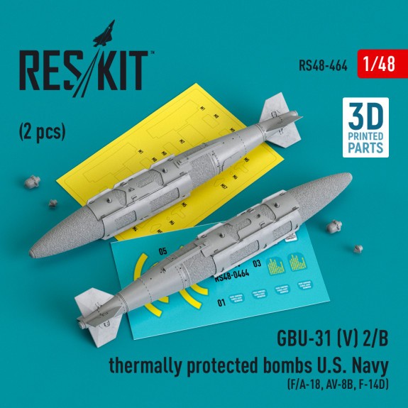 RS48-0464 GBU-31 (V) 2/B thermally protected bombs U.S. Navy (2 pcs) (F/A-18, AV-8B, F-14D)(3D Print
