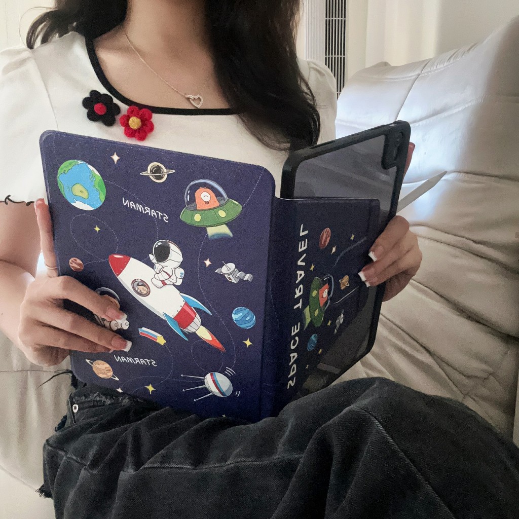 【อวกาศ】สำหรับ case ipad เคสแท็บเล็ตหมุนได้ 360 องศาสำหรับ ipad air5 2022 air4 10.9 gen9 gen8 gen7 10.2