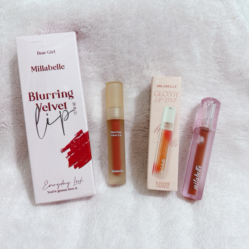 ส่งต่อ ลองปาดไปแท่งละ 1 ครั้ง ขายคู่ MILABELLE BLURRING VELVET LIP + MILABELLE GLOSSY LIP TINT