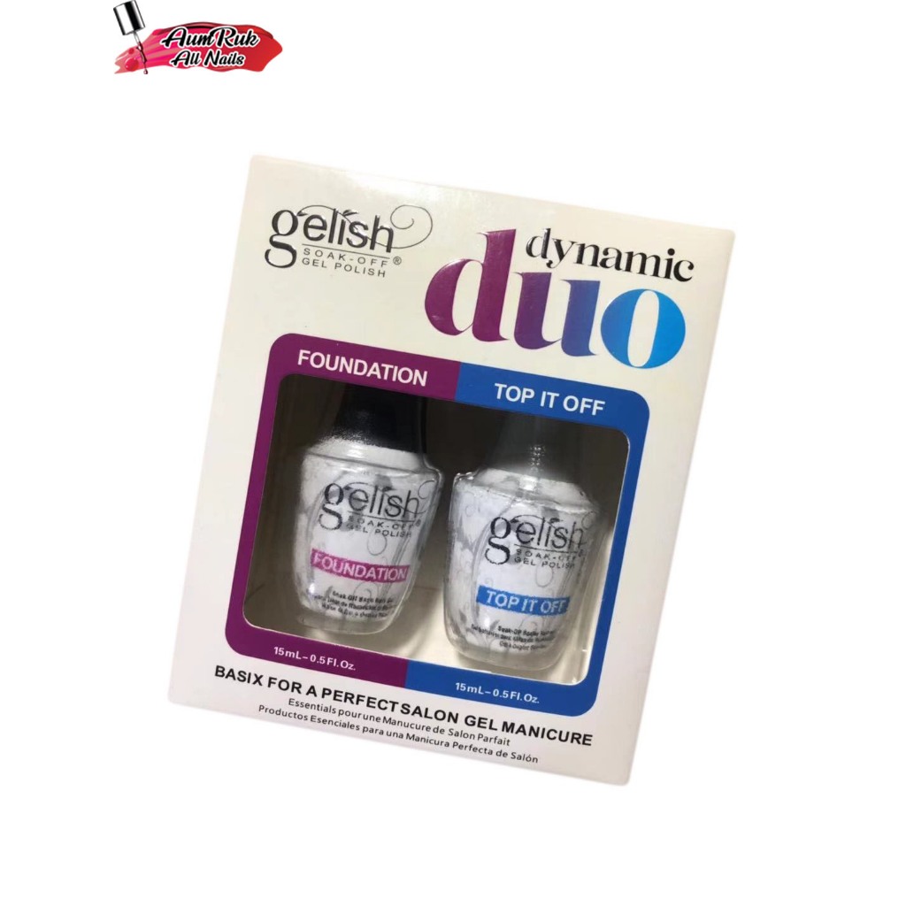 gelish ท็อปเจล เบสเจล แพ็กคู่ Top coat / Base coat 15ml.