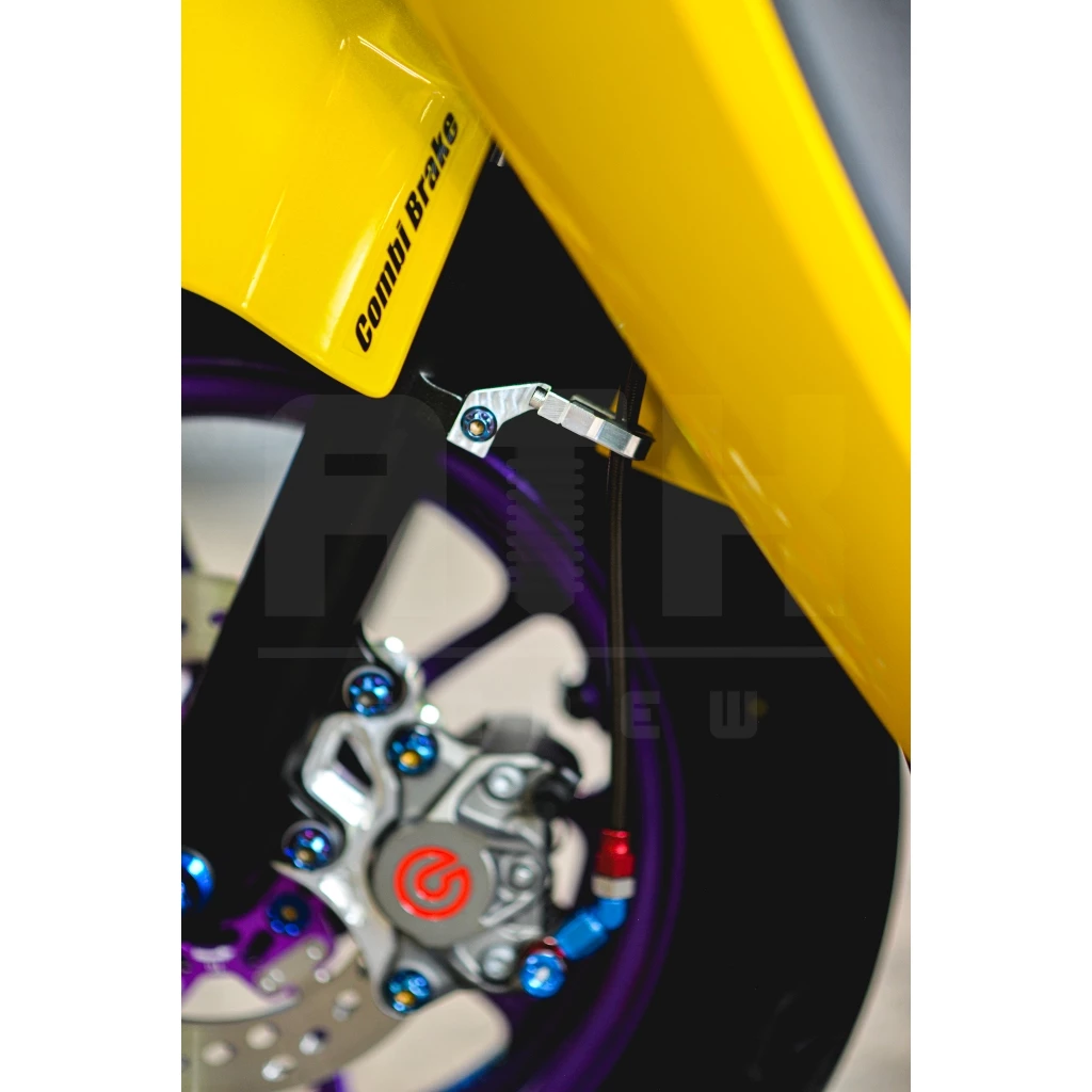 ตัวล็อคสายเบรคหน้าสำหรับสายเบรคแต่ง Honda Giorno สีเลส thumbnail 6