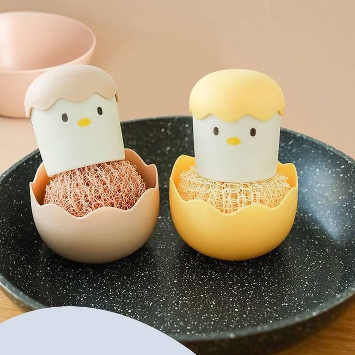 (พร้อมส่งจากไทย) ที่ล้างจานลูกเจี๊ยบ ใยขัดทำความสะอาด ฟองน้ำล้างจาน