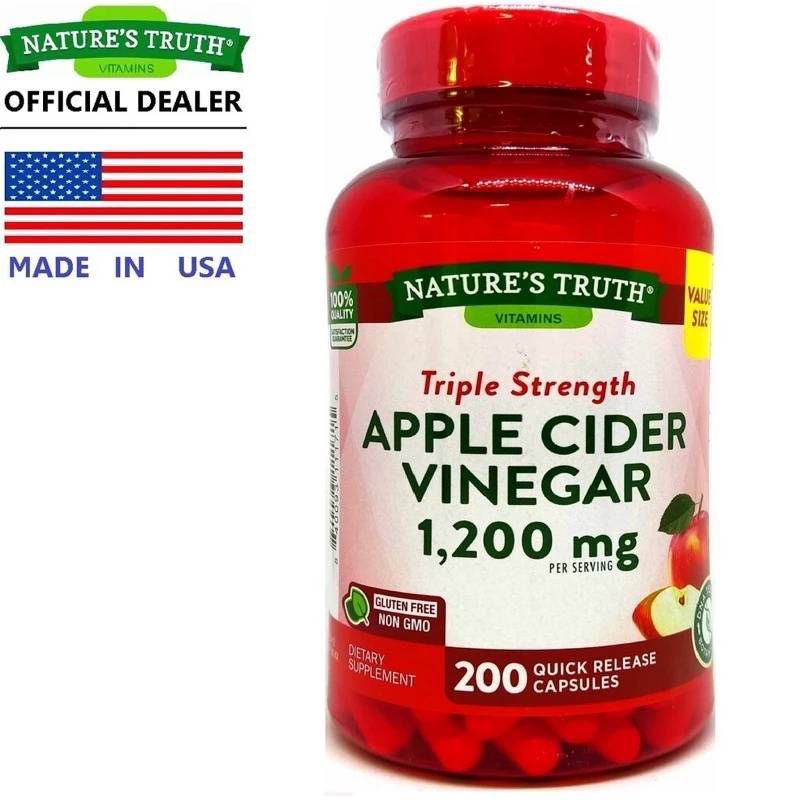 วิตามิน Nature's Truth Apple Cider Vinegar 1200 mg. 200 เม็ด และ Apple Cider Gum 500 mg. 60 เม็ด 
