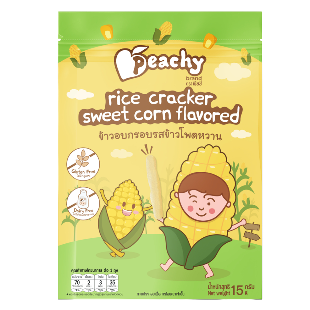 Peachy ข้าวอบกรอบรสข้าวโพดหวาน 1 ซอง R34