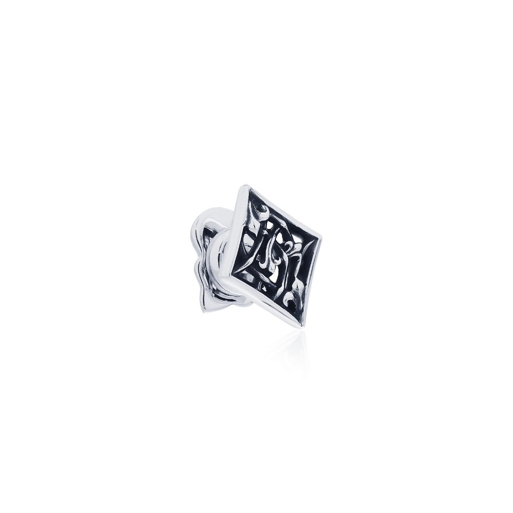 Ake Ake Diamond 11 Earring stud- ต่างหูก้านเงินแท้ 925 ทรงข้าวหลามตัด  *จำหน่ายเป็นชิ้น-ข้าง