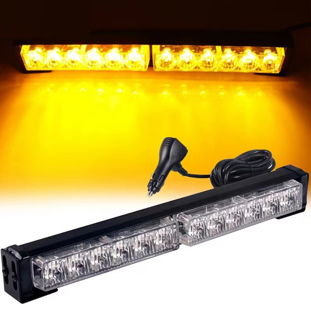ไฟฉุกเฉิน รถยนต์ หกล้อ สิบล้อ ใช้ได้12v-24v รุ่น LED1-02 yellow 31cm ราคาขายต่อ 1 ชุด ปรับสเต็ปไฟได้