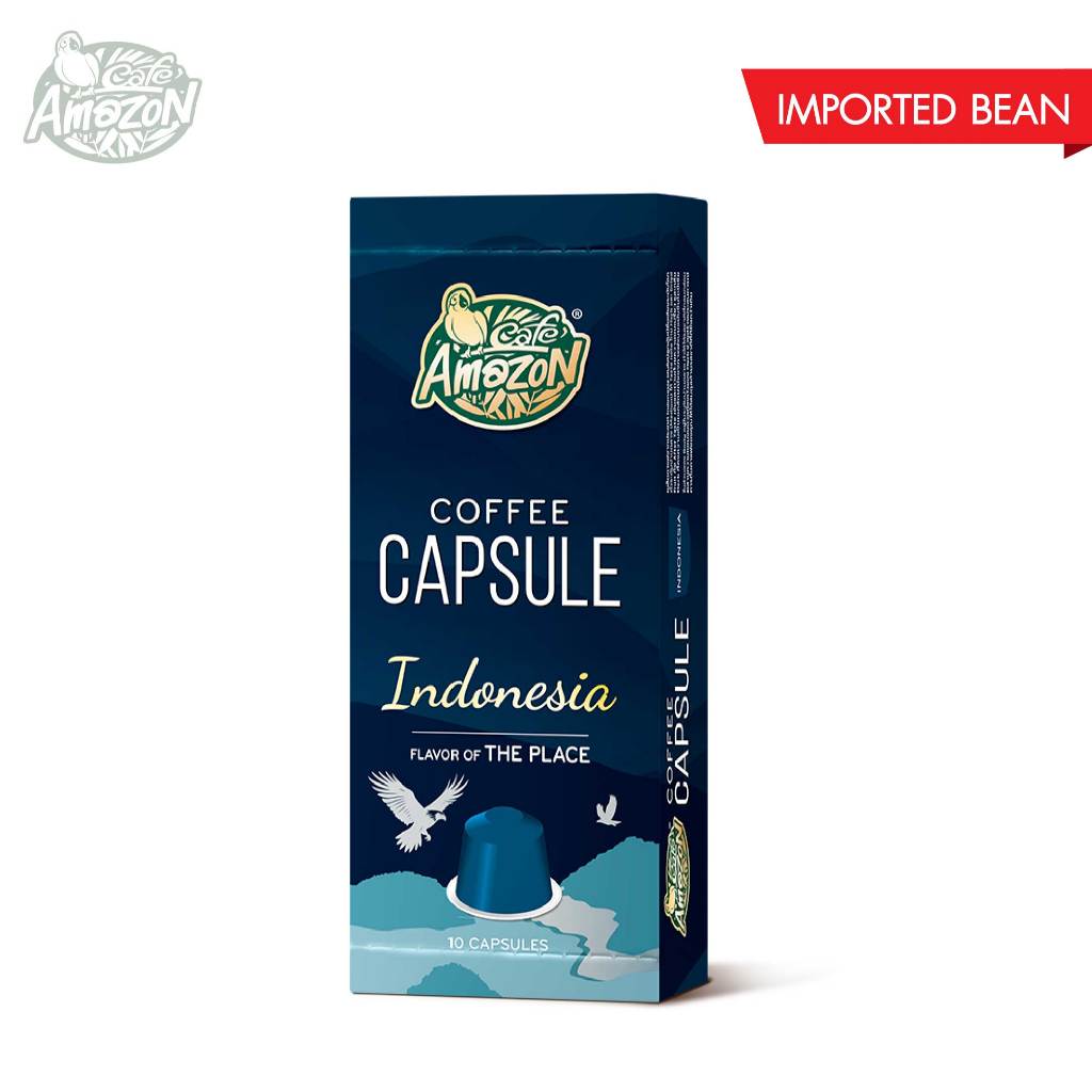 Café Amazon คาเฟ่ อเมซอน กาแฟแคปซูล อินโดนีเซีย 1 กล่อง บรรจุ 10 แคปซูล