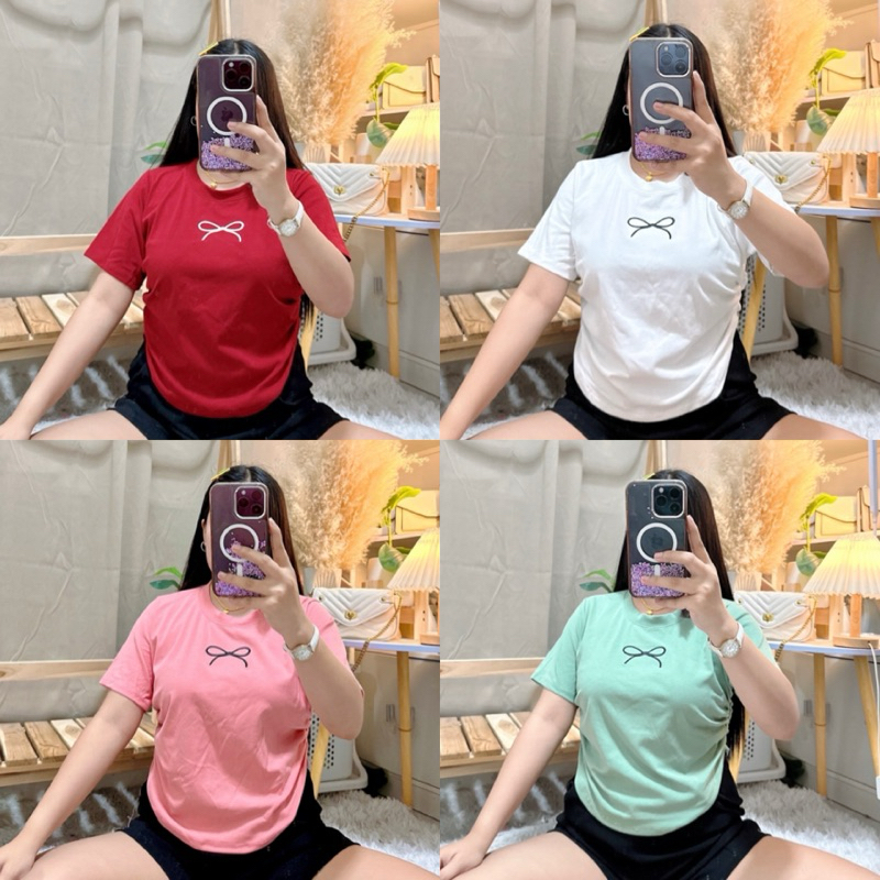 27 เสื้อสาวอวบ ปักโบว์เล็กพรางหุ่น : อก 34-50
