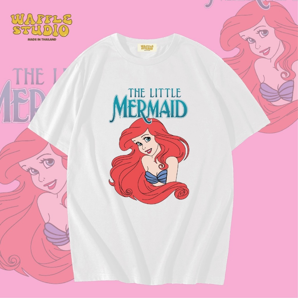 [ส่งฟรี ] WS0288 เสื้อยืดโอเวอร์ไซส์ เสื้อยืดเกาหลี ผ้าคอตตอน100% เสื้อยืด เจ้าหญิง ดิสนีย์ disney WAFFLE STUDIO