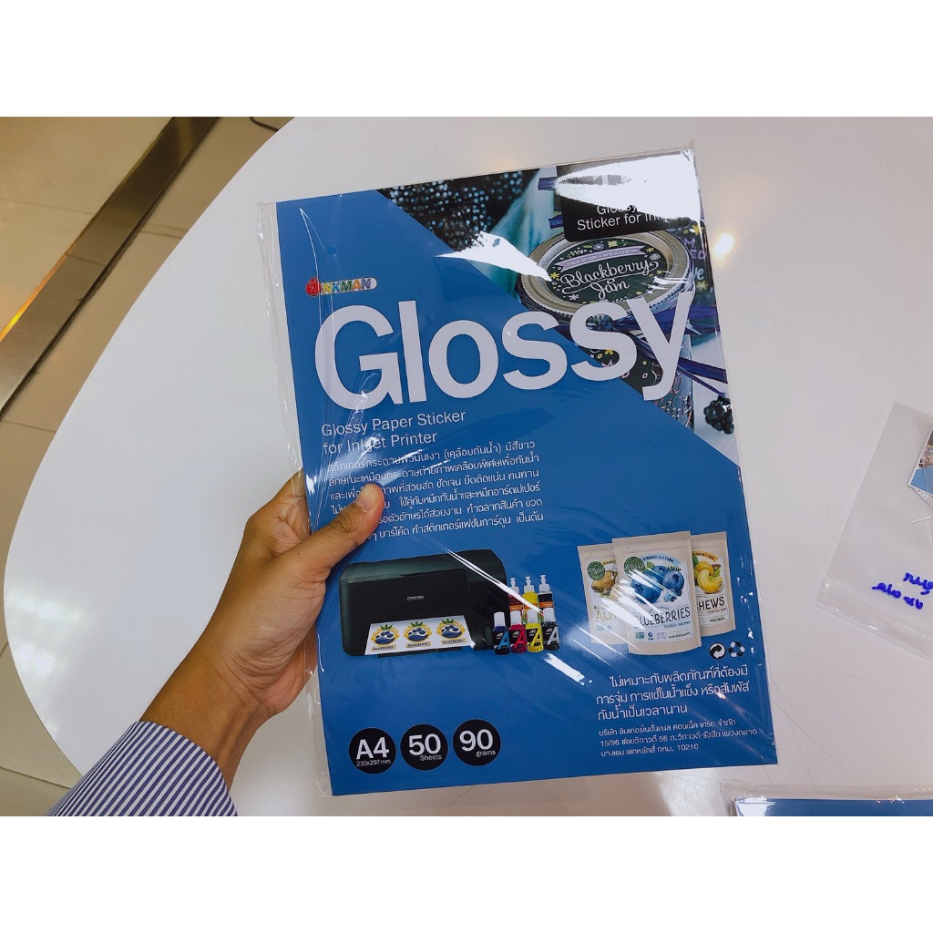 สติกเกอร์กระดาษขาวเงา Glossy A3 บรรจุ 20 แผ่น/แพ็ก ใช้คู่กับน้ำหมึกกันน้ำอิงค์แมน Inkman - รูปที่ 2