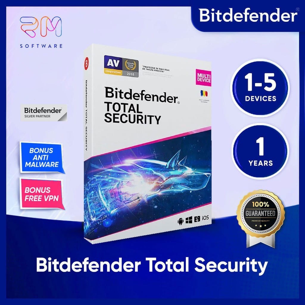Bitdefender Total Security Antivirus | 1 to 5 Devices 1 ปี | ORIGINAL Latest Version