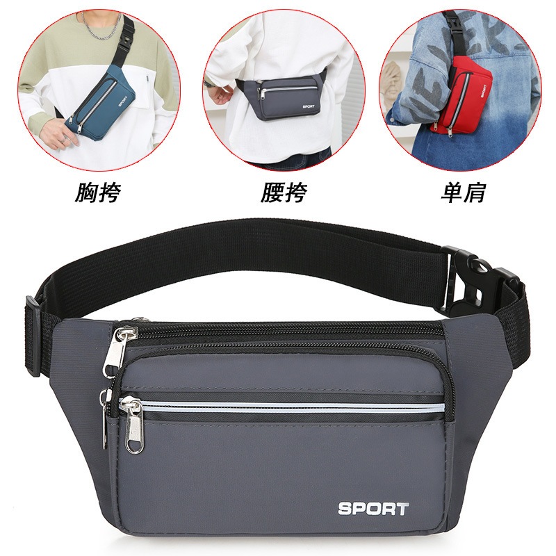 กระเป๋าคาดเอว คาดอกSport กันนำ้ได้4ช่อง ใส่ของได้อเนกประสงค์