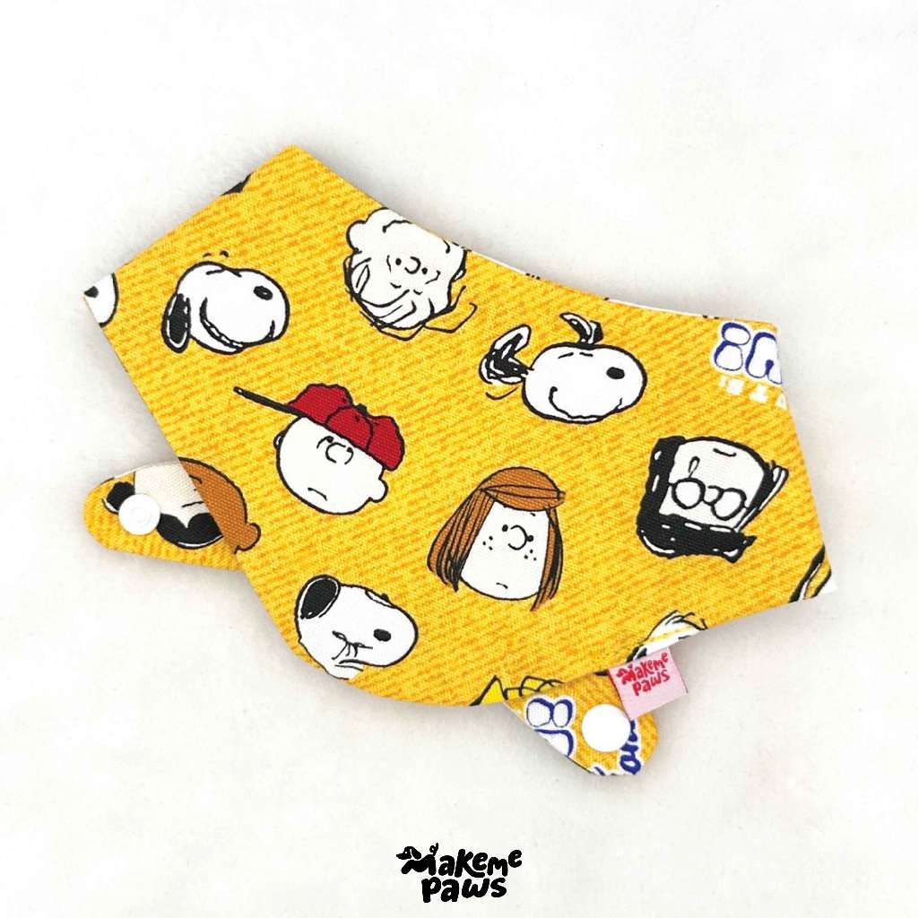 Snoopy Yellow Bandana ลายสนูปปี้ ผ้าพันคอสัตว์เลี้ยง สุนัข หมา แมว