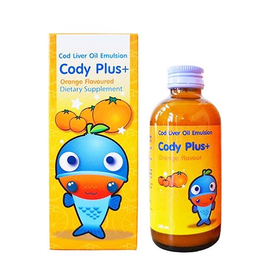 CODY PLUS น้ำมันตับปลา สำหรับเด็ก โคดี้พลัส cody plus รสส้ม 120 ml วิตามินเด็ก น้ำมันตับปลาและวิตามิ