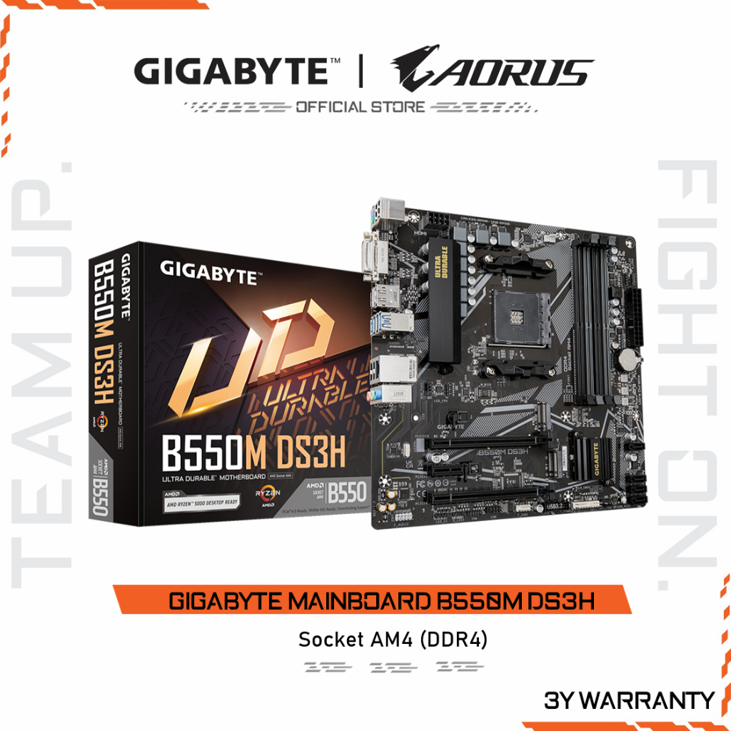 GIGABYTE MAINBOARD B550M DS3H เมนบอร์ด B550M DS3H-REV1.7