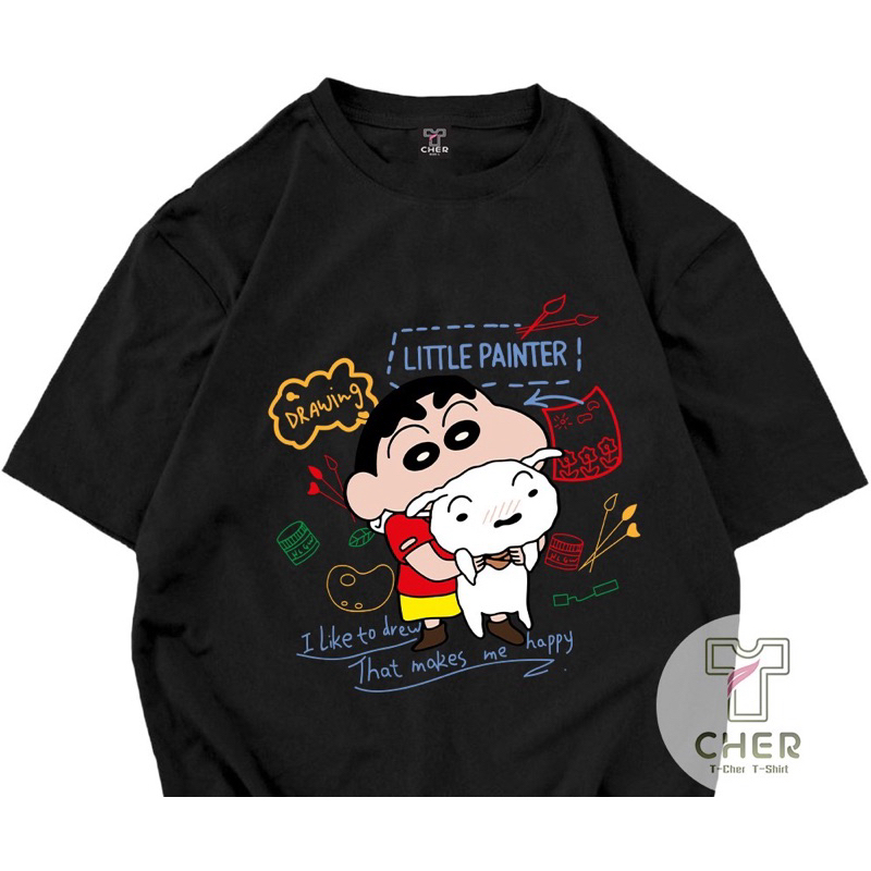 เสื้อยืดสกรีน ลาย ชินจัง กับเจ้าตูบสีขาว น่ารักๆ มีหลายสีให้เลือก ผ้า cotton100% ใช้ได้ทั้งหญิงและชาย