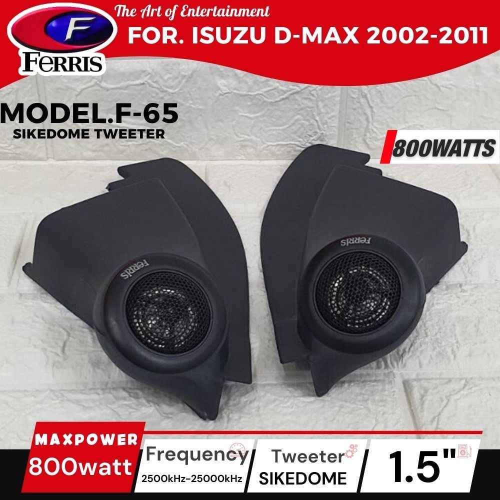 ชุดสุดคุ้ม!!!หูช้างเสียงแหลมตรงรุ่น ISUZU DMAX 2005-2011 + ลำโพงแหลมโดม ทวิตเตอร์เสียงแหลม FERRIS-F65 300watts