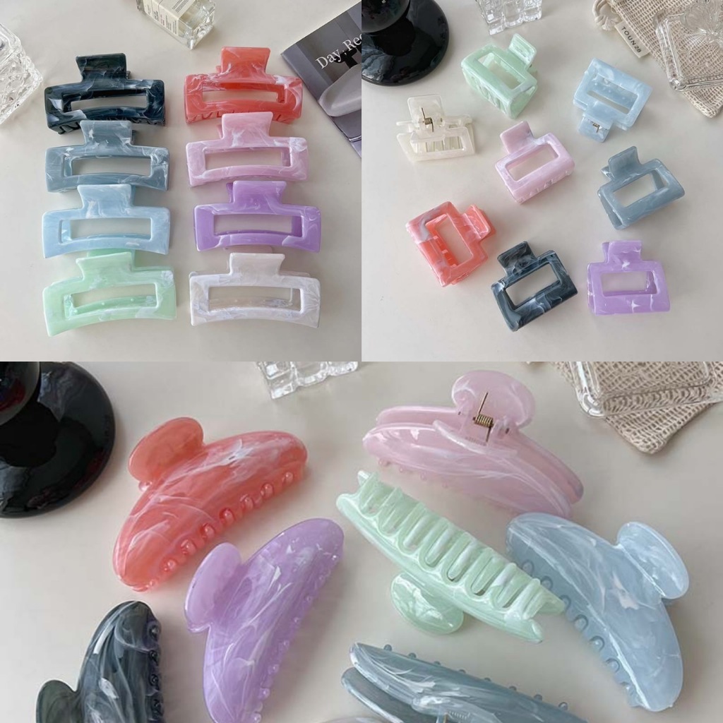 กิ๊บหนีบผมเกาหลี คลิปรวบผม ลายหินอ่อน แฟนชั่น ยอดนิยม ทำเครื่องประดับ diy มี 3 รุ่น เรซิ่นพรีเมี่ยม