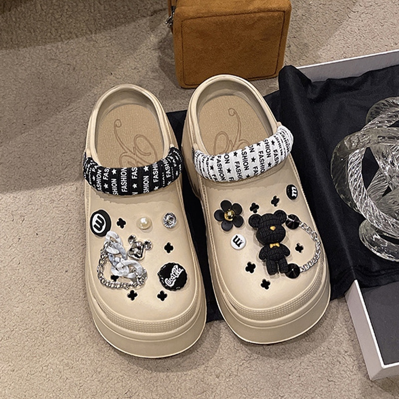 LGShoes คอลเลคชั่นใหม่ รองเท้าหัวโตแฟชั่นสำหรับสายเสริมส้น รุ่นนี้พื้นหนามาก มี 5 สีให้เลือกเลยนะ มาพร้อมตัวติดน้องหมี