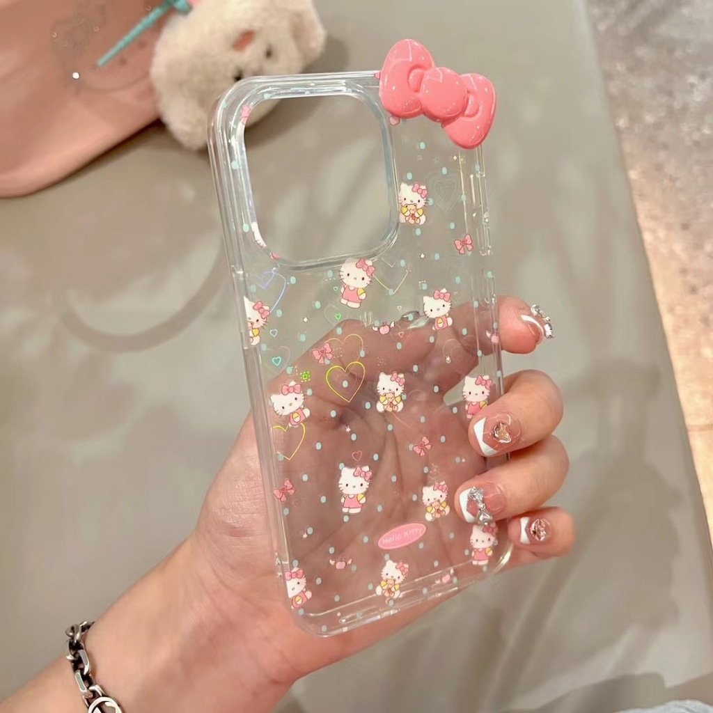 ส่งจากไทยใน24ชม. เคสไอโฟน 15 14 13 12 11 Pro Max เคส for iPhone 15 hello kitty พกง่ายๆ การป้องกันการตก Case