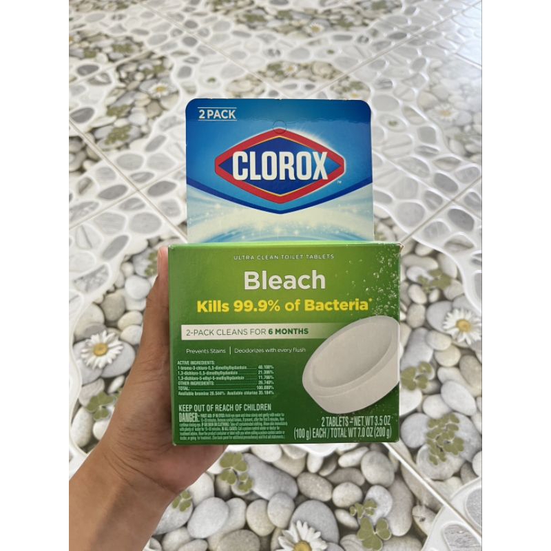 ￼พร้อมส่งมาก Clorox ก้อนทำความสะอาดชักโครก ขจัดคราบฝังแน่นคอห่าน แท้ % 1 กล่อง 2 ก้อน