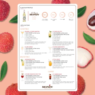 MONIN Lychee Syrup น้ำเชื่อมกลิ่นลิ้นจี่ 700ml.