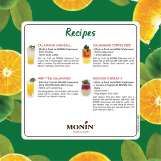 MONIN Calamansi Fruit Mix มะปี๊ดฟรุ๊ตมิกซ์ 1L.