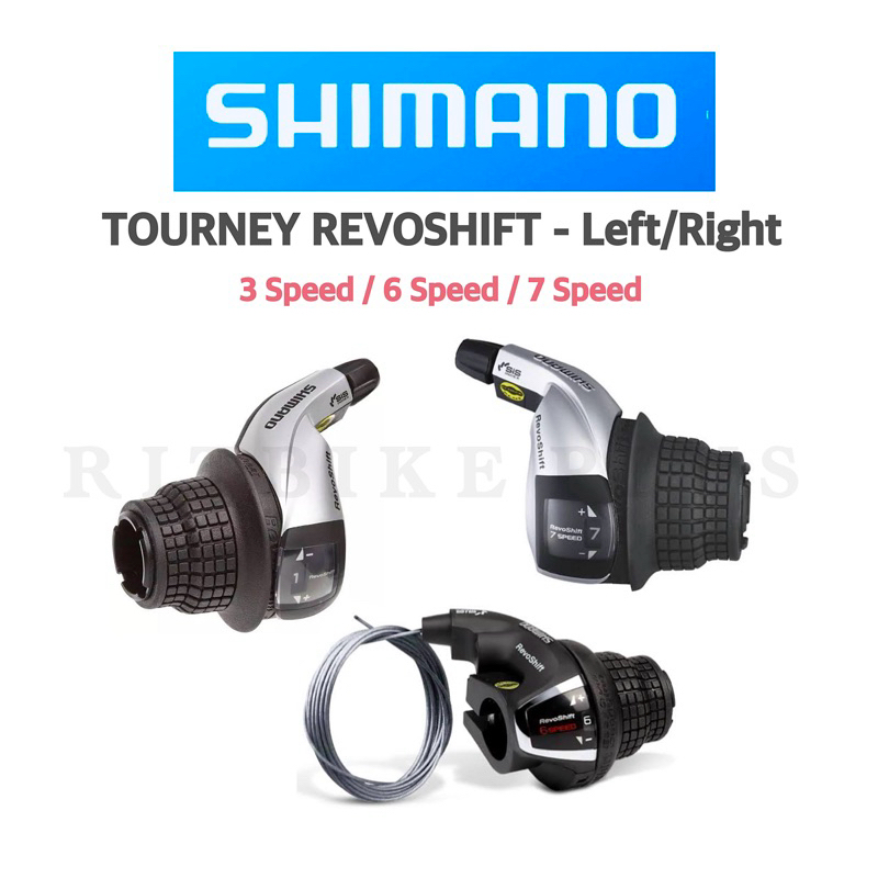 มือเกียร์มือบิด Shimano ข้างขวา TOURNEY รุ่น 6-Speed 7-Speed  ,ข้างซ้าย 3-Speed