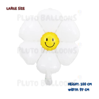 🎈 ลูกโป่งเดซี่ หน้ายิ้ม สีขาว มี 3 ขนาด เล็ก กลาง ใหญ่ [ร้านไทย]🎈